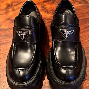 Prada Monolith Patent Leather Loafers